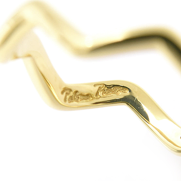 ティファニー 指輪 レディース ジグザグ リング 実測サイズ11.5号程度 ウェーブ イエローゴールド TIFFANY 750YG K18YG 中古