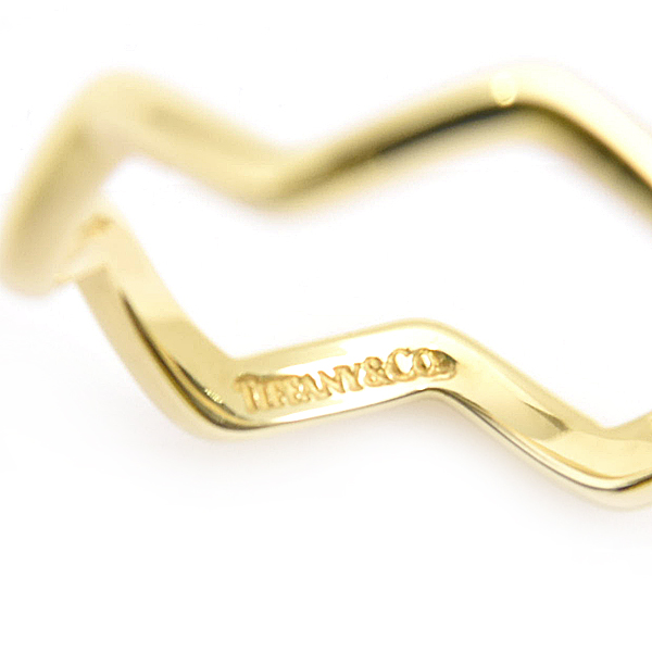 ティファニー 指輪 レディース ジグザグ リング 実測サイズ11.5号程度 ウェーブ イエローゴールド TIFFANY 750YG K18YG 中古