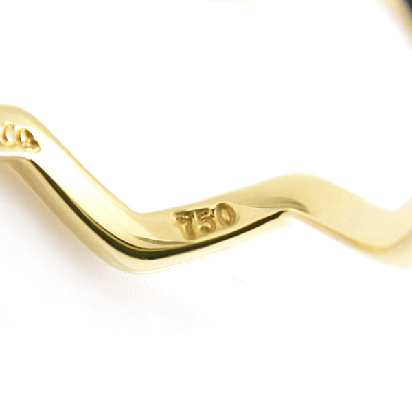 ティファニー 指輪 レディース ジグザグ リング 実測サイズ11.5号程度 ウェーブ イエローゴールド TIFFANY 750YG K18YG 中古