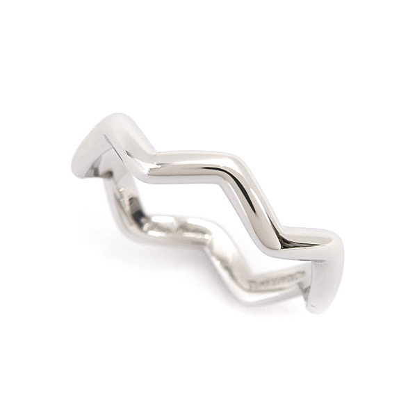 ティファニー 指輪 レディース ジグザグ リング 実測サイズ11.5号程度 ウェーブ プラチナ TIFFANY PT950 中古