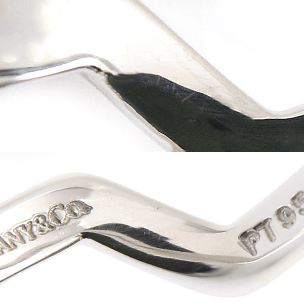 ティファニー 指輪 レディース ジグザグ リング 実測サイズ11.5号程度 ウェーブ プラチナ TIFFANY PT950 中古