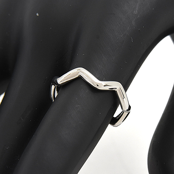 ティファニー 指輪 レディース ジグザグ リング 実測サイズ11.5号程度 ウェーブ プラチナ TIFFANY PT950 中古