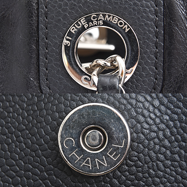 シャネル バッグ レディース ドーヴィル チェーントート ブラック CHANEL A93257 中古