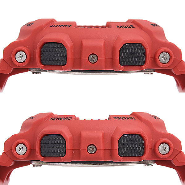 カシオ 時計 メンズ G-SHOCK 電池式 デジアナ文字盤 レッド SS ラバー カーボン 樹脂 Gショック 腕時計 CASIO GA-100B-4AER 中古