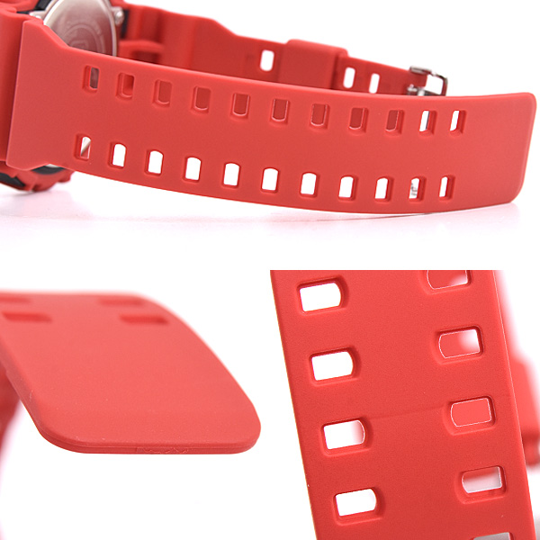 カシオ 時計 メンズ G-SHOCK 電池式 デジアナ文字盤 レッド SS ラバー カーボン 樹脂 Gショック 腕時計 CASIO GA-100B-4AER 中古