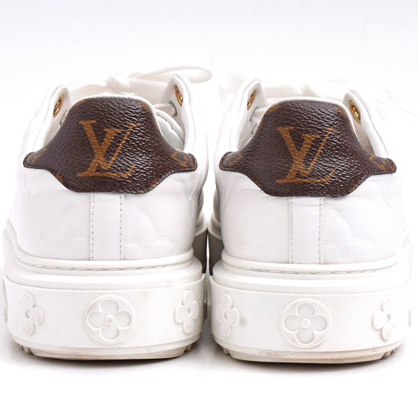 ルイヴィトン 靴 メンズ モノグラム タイムアウトライン スニーカー サイズ39 1/2 日本サイズ25.5cm ホワイト Louis Vuitton 1A9HBX 中古