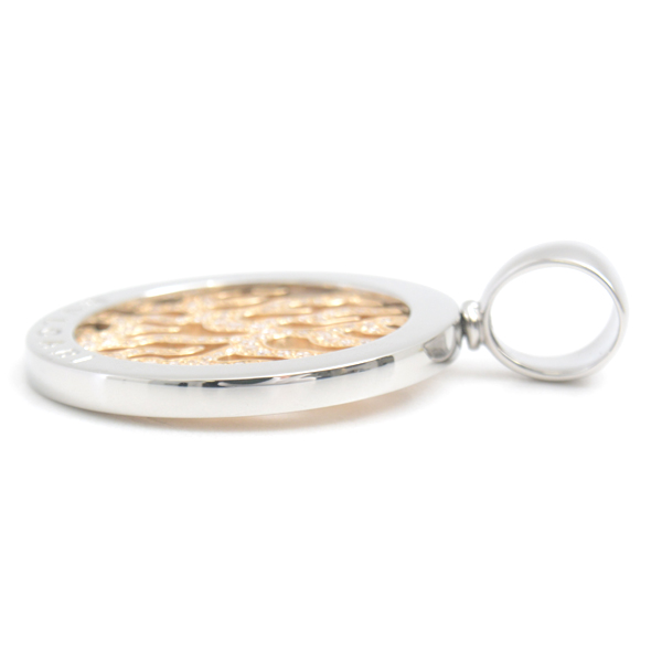 ブルガリ ペンダント メンズ トンド ファイヤー パヴェダイヤ ペンダントトップ ステンレス ゴールド BVLGARI SS×750YG 中古