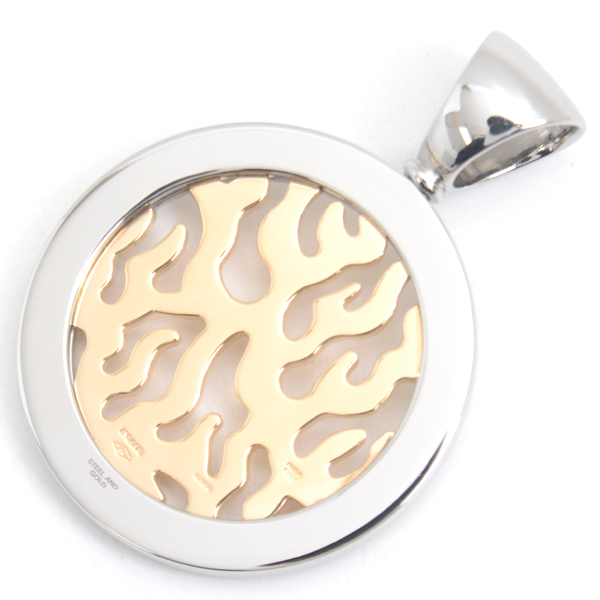 ブルガリ ペンダント メンズ トンド ファイヤー パヴェダイヤ ペンダントトップ ステンレス ゴールド BVLGARI SS×750YG 中古