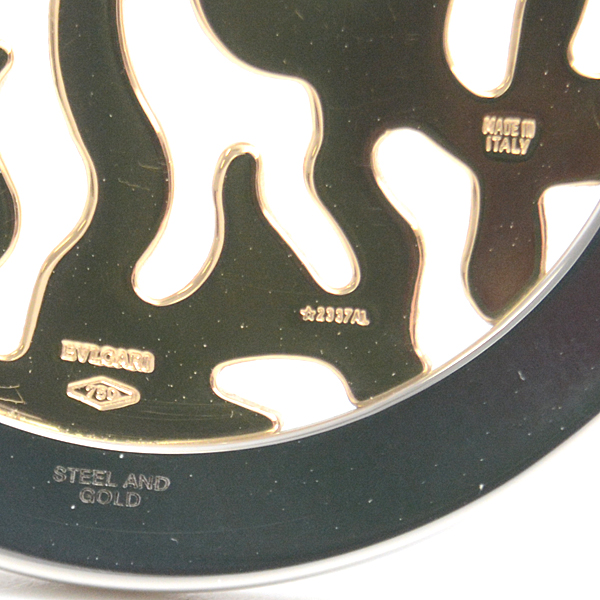 ブルガリ ペンダント メンズ トンド ファイヤー パヴェダイヤ ペンダントトップ ステンレス ゴールド BVLGARI SS×750YG 中古