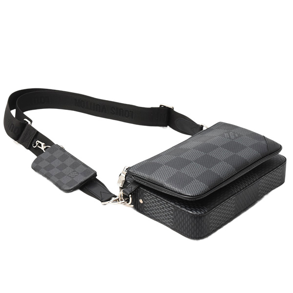 ルイヴィトン バッグ メンズ ダミエグラフィット3D トリオメッセンジャー ショルダーバッグ Louis Vuitton N50017 中古