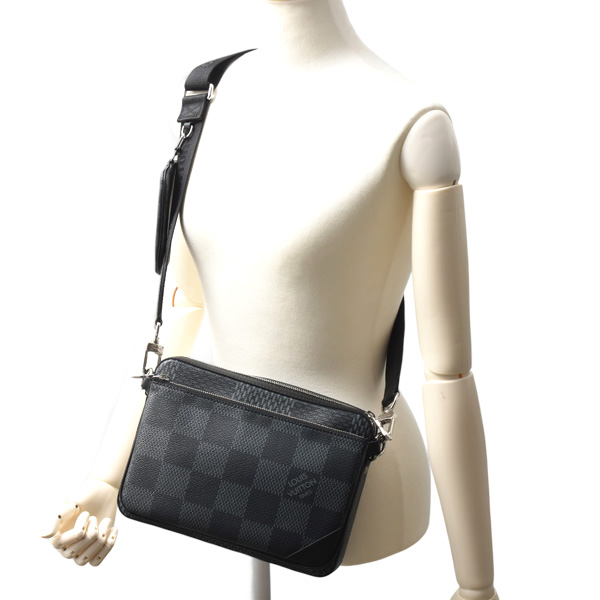 ルイヴィトン バッグ メンズ ダミエグラフィット3D トリオメッセンジャー ショルダーバッグ Louis Vuitton N50017 中古