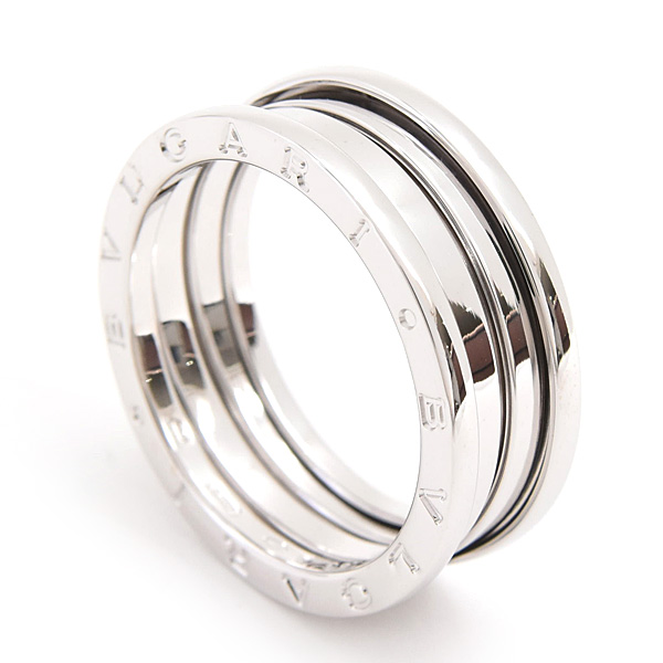 ブルガリ 指輪 メンズ ビーゼロワン B-ZERO1 リング 65号 実寸24号 ホワイトゴールド 750WG BVLGARI 中古