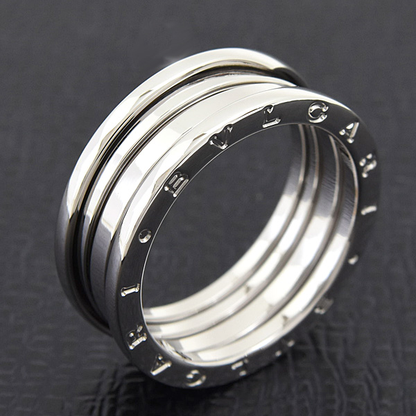 ブルガリ 指輪 メンズ ビーゼロワン B-ZERO1 リング 65号 実寸24号 ホワイトゴールド 750WG BVLGARI 中古