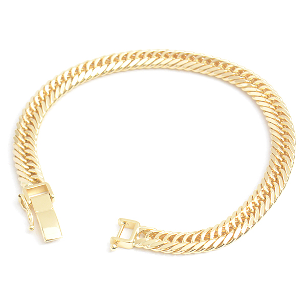 喜平 ブレスレット K18 8面カット トリプル 20g 18cm 造幣局検定刻印入 メンズ レディース チェーン イエローゴールド YG 中古