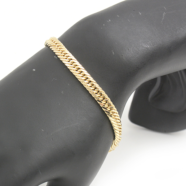 喜平 ブレスレット K18 8面カット トリプル 20g 18cm 造幣局検定刻印入 メンズ レディース チェーン イエローゴールド YG 中古