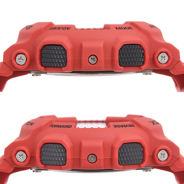 カシオ 時計 メンズ G-SHOCK 電池式 デジアナ文字盤 レッド SS ラバー カーボン 樹脂 Gショック 腕時計 CASIO GA-100B-4AER 中古