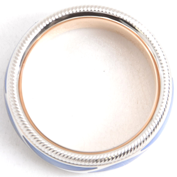 ウェレンドルフ 指輪 レディース シマリング ウェーブ リング 51号 エマイユ ホワイトゴールド Wellendorff 750WG 中古