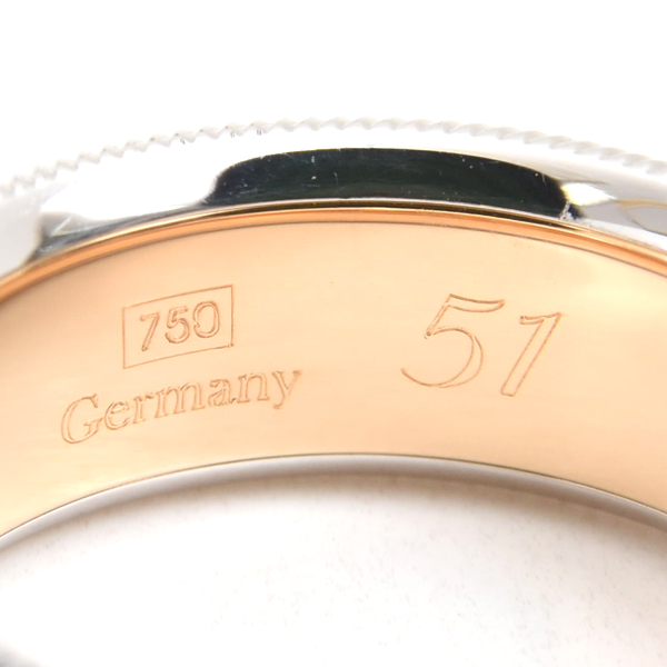 ウェレンドルフ 指輪 レディース シマリング ウェーブ リング 51号 エマイユ ホワイトゴールド Wellendorff 750WG 中古