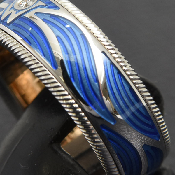 ウェレンドルフ 指輪 レディース シマリング ウェーブ リング 51号 エマイユ ホワイトゴールド Wellendorff 750WG 中古