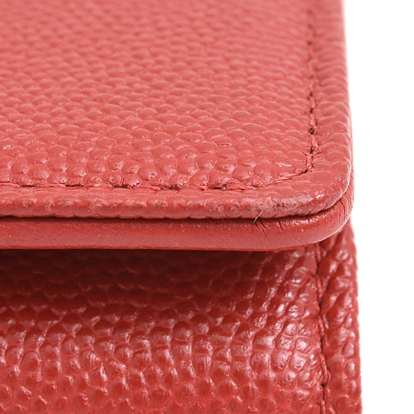 シャネル キーケース レディース ココマーク 4連キーケース キャビアスキン レッド CHANEL 中古