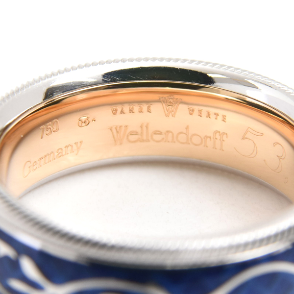 ウェレンドルフ ミキモト 指輪 レディース フォーゲットミーノット エマイユ 1Pダイヤ リング 53.5号 ゴールド Wellendorff 750WG 中古