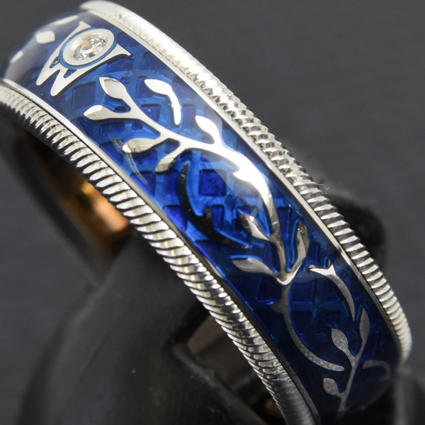 ウェレンドルフ ミキモト 指輪 レディース フォーゲットミーノット エマイユ 1Pダイヤ リング 53.5号 ゴールド Wellendorff 750WG 中古