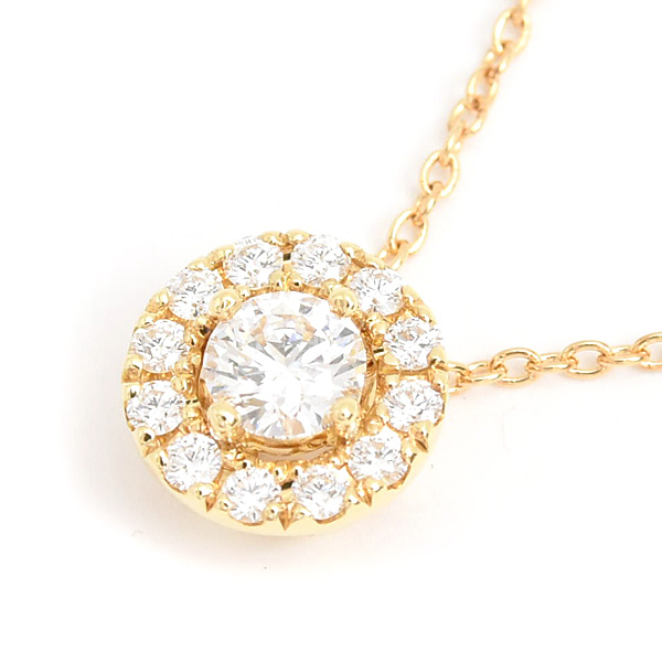 フォーエバーマーク ネックレス レディース センターオブマイユニバース ダイヤ D0.19ct イエローゴールド K18 FOREVERMARK 中古