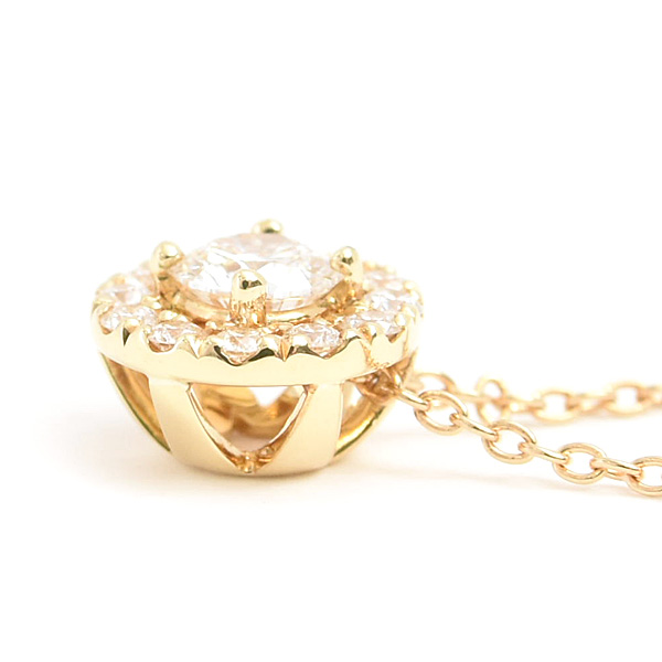 フォーエバーマーク ネックレス レディース センターオブマイユニバース ダイヤ D0.19ct イエローゴールド K18 FOREVERMARK 中古