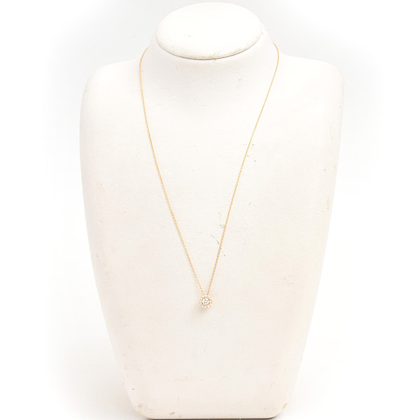 フォーエバーマーク ネックレス レディース センターオブマイユニバース ダイヤ D0.19ct イエローゴールド K18 FOREVERMARK 中古