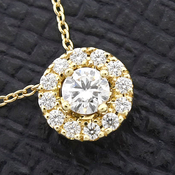 フォーエバーマーク ネックレス レディース センターオブマイユニバース ダイヤ D0.19ct イエローゴールド K18 FOREVERMARK 中古