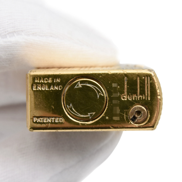 ダンヒル ローラーガスライター ダンヒル70 格子デザイン ゴールド メンテナンス済み dunhill 中古