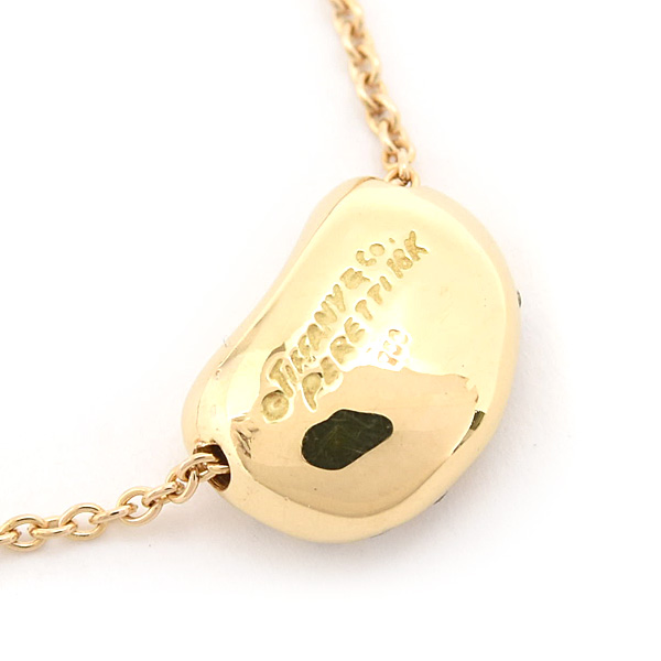 ティファニー ネックレス レディース ビーン ダイヤ ネックレス エルサペレッティ イエローゴールド TIFFANY 750YG 中古