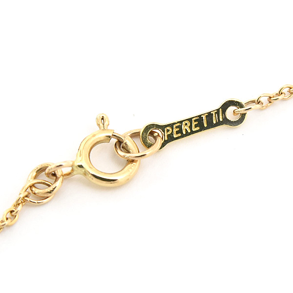ティファニー ネックレス レディース ビーン ダイヤ ネックレス エルサペレッティ イエローゴールド TIFFANY 750YG 中古