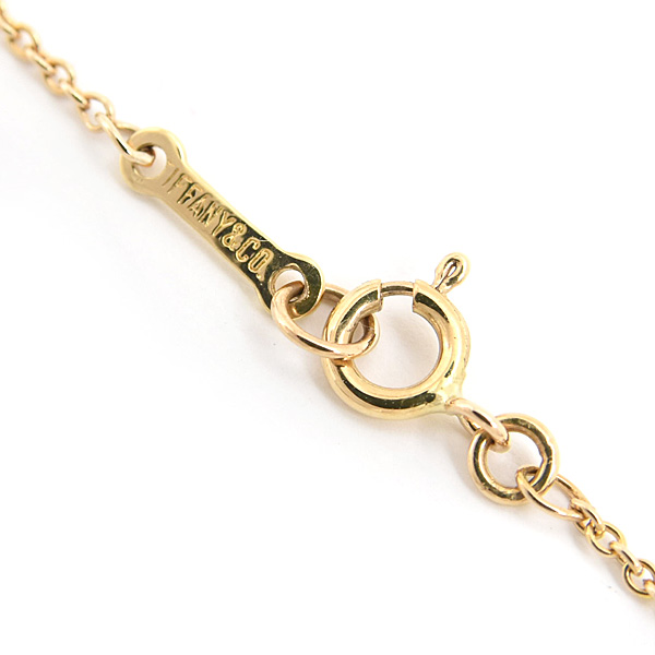 ティファニー ネックレス レディース ビーン ダイヤ ネックレス エルサペレッティ イエローゴールド TIFFANY 750YG 中古