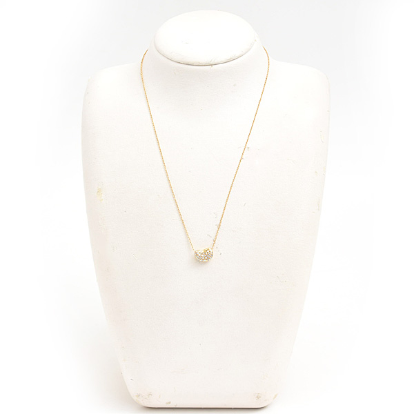 ティファニー ネックレス レディース ビーン ダイヤ ネックレス エルサペレッティ イエローゴールド TIFFANY 750YG 中古