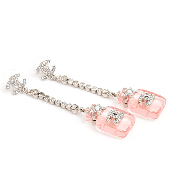シャネル ピアス レディース パフューム ボトル ラインストーン B23S ピンク CHANEL 中古