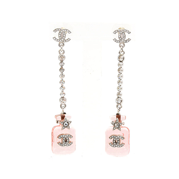 シャネル ピアス レディース パフューム ボトル ラインストーン B23S ピンク CHANEL 中古