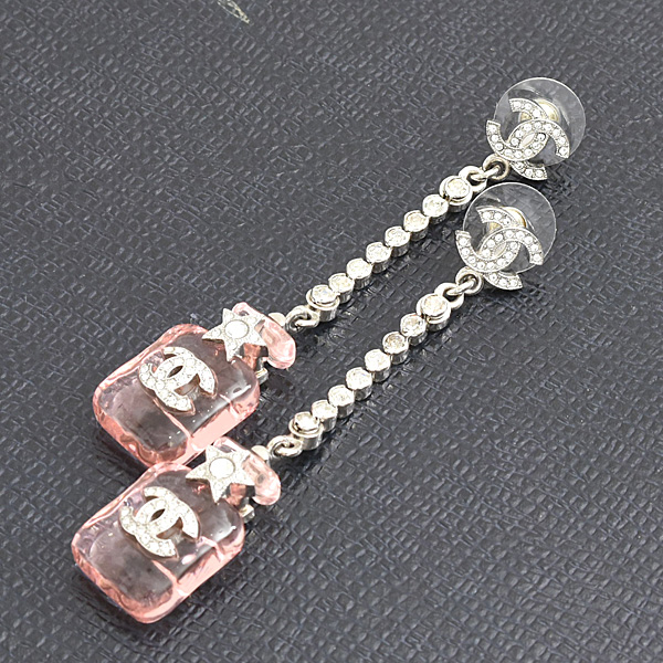 シャネル ピアス レディース パフューム ボトル ラインストーン B23S ピンク CHANEL 中古