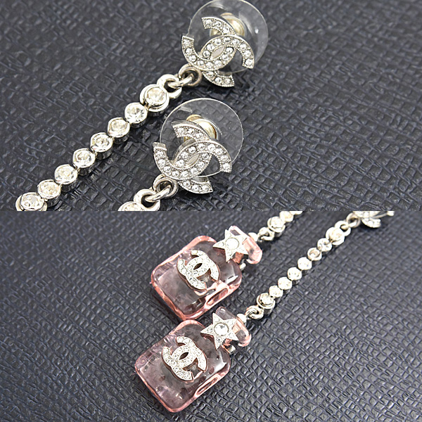 シャネル ピアス レディース パフューム ボトル ラインストーン B23S ピンク CHANEL 中古