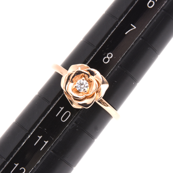 ピアジェ 指輪 レディース ローズ 1Pダイヤモンド リング 49号 ピンクゴールド PIAGET 750PG 中古