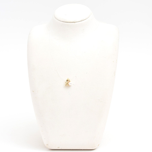 ミキモト ペンダント レディース パール ダイヤ フラワーデザイン ペンダントトップ 5.5mm珠 イエローゴールド K18 MIKIMOTO 中古