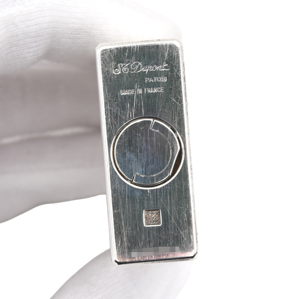 エステーデュポン ローラガスライター ライン1 ポーダーデザイン メンテナンス済 シルバー S.T.Dupont 中古