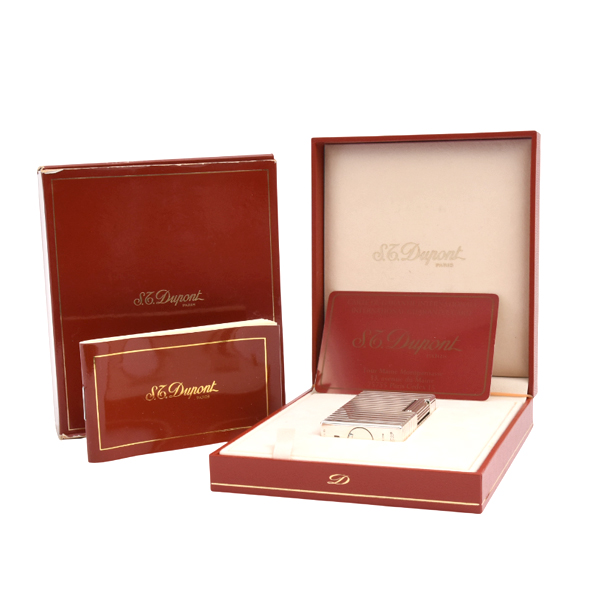 エステーデュポン ローラガスライター ライン1 ポーダーデザイン メンテナンス済 シルバー S.T.Dupont 中古