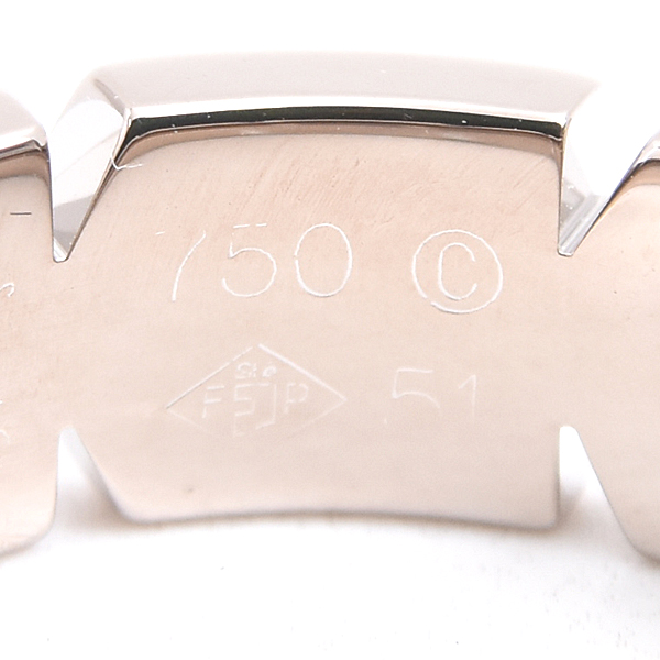 カルティエ 指輪 レディース タンクフランセーズ ダイヤモンド リング 51号 ホワイトゴールド Cartier 750WG 中古