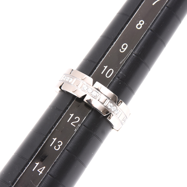 カルティエ 指輪 レディース タンクフランセーズ ダイヤモンド リング 51号 ホワイトゴールド Cartier 750WG 中古