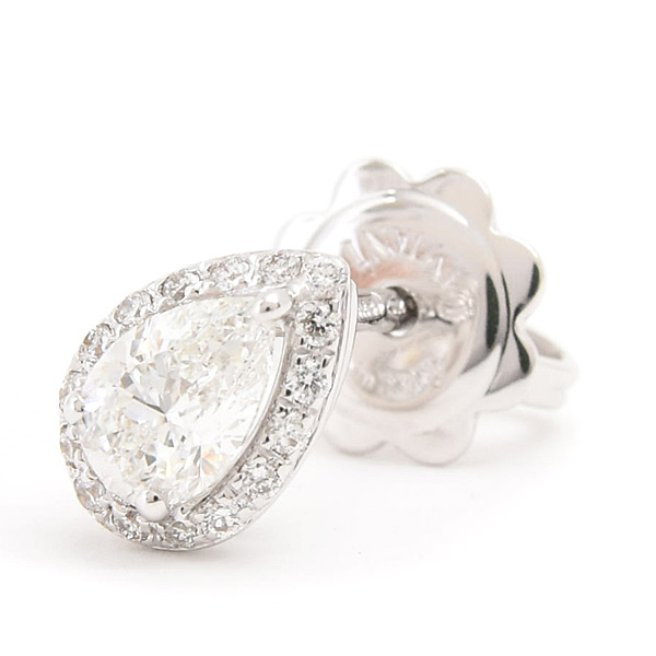 ダミアーニ ピアス レディース ミヌー ダイヤ ペアシェイプ 片耳 ホワイトゴールド 750WG DAMIANI 中古