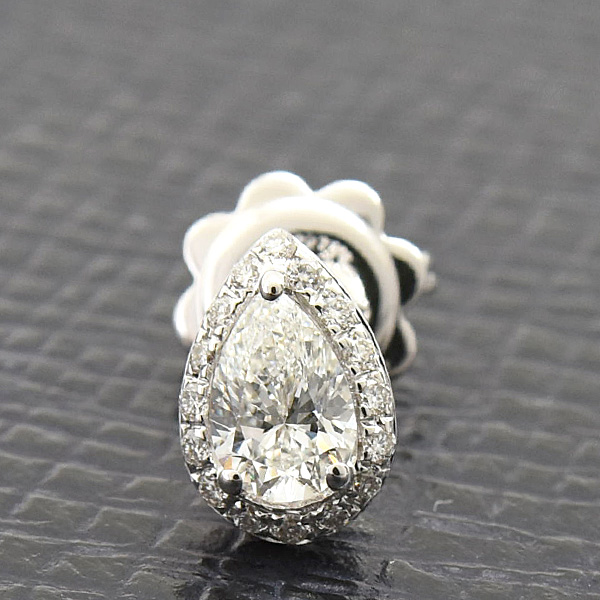 ダミアーニ ピアス レディース ミヌー ダイヤ ペアシェイプ 片耳 ホワイトゴールド 750WG DAMIANI 中古