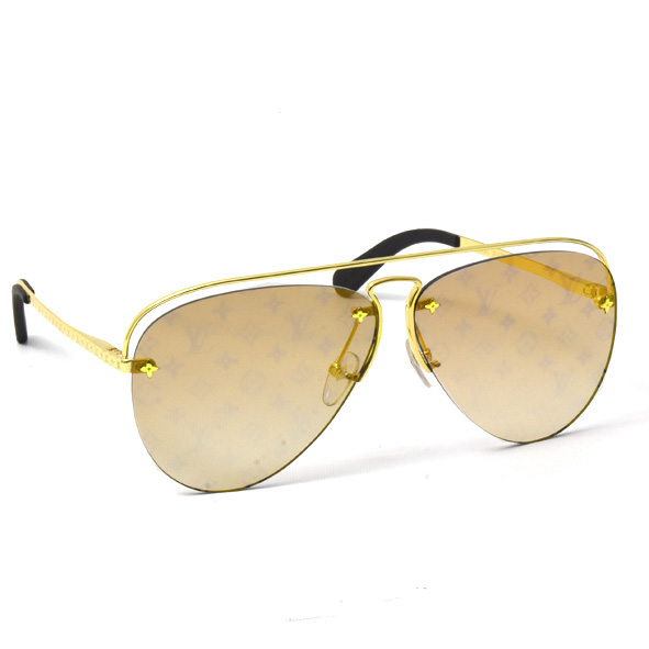 ルイヴィトン サングラス メンズ レディース グリース ゴールド クリアブラウンレンズ Louis Vuitton Z1366E 中古