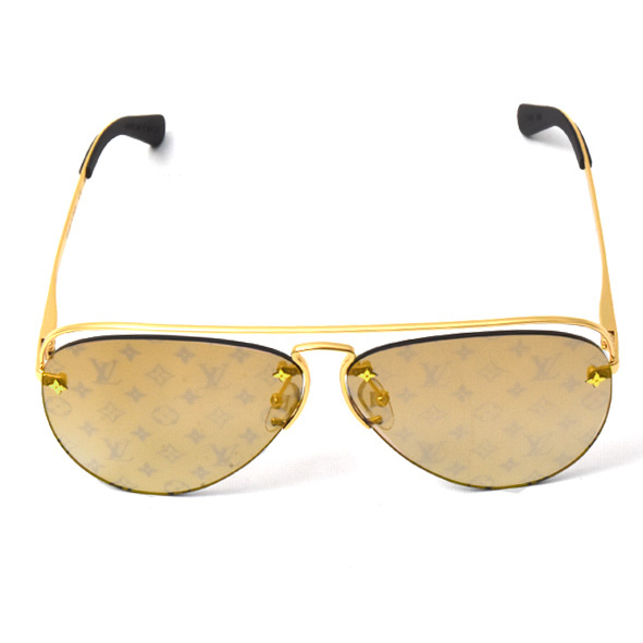 ルイヴィトン サングラス メンズ レディース グリース ゴールド クリアブラウンレンズ Louis Vuitton Z1366E 中古