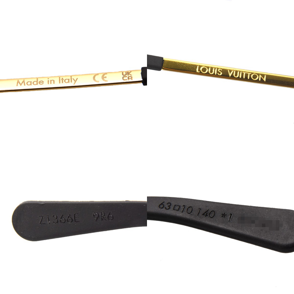 ルイヴィトン サングラス メンズ レディース グリース ゴールド クリアブラウンレンズ Louis Vuitton Z1366E 中古